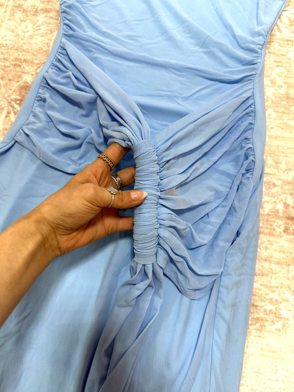 NWT 🩵 Twist Front Light Blue Dress - Picture 12 of 13